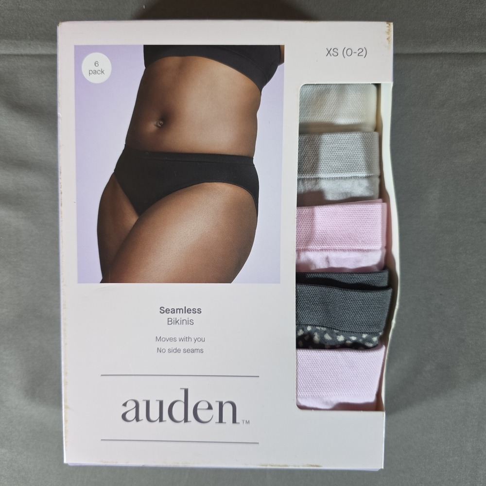 Auden Seamless Bikinis Womens Extra Small (0-2) 6 Pack Multicolor Underwear